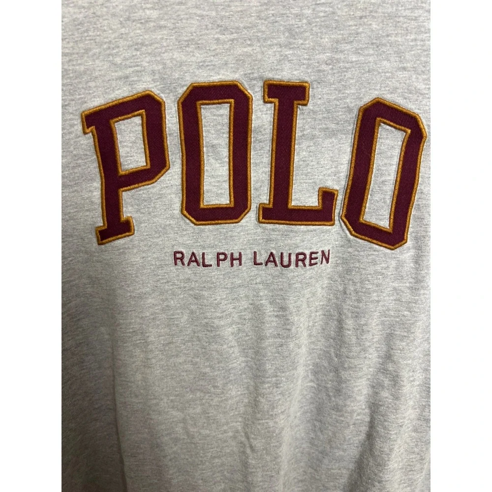 Polo Ralph Lauren Boys XL 18-20 Gray Varsity Logo Graphic T-Shirt SS School Prep